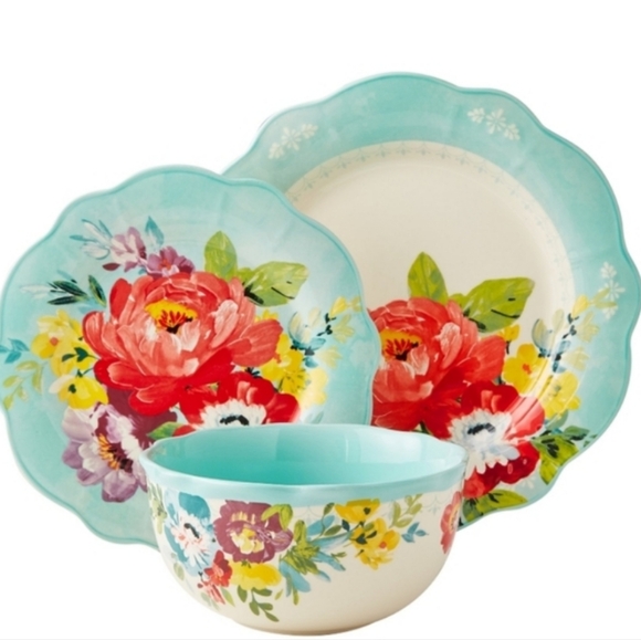 ❤️ New Pioneer Woman Sweet Romance Blossoms 12 Piece Dinnerware Set - Picture 7 of 7